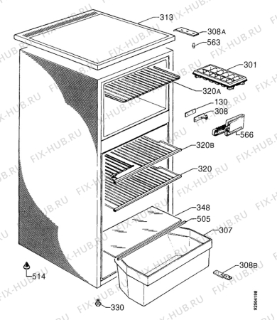 Взрыв-схема холодильника Zanussi Z15/4D - Схема узла Housing 001