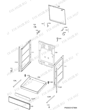 Взрыв-схема плиты (духовки) Electrolux EKG95010CW - Схема узла Housing 001