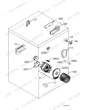 Взрыв-схема сушильной машины Privileg 940968_20638 - Схема узла Electrical equipment 268