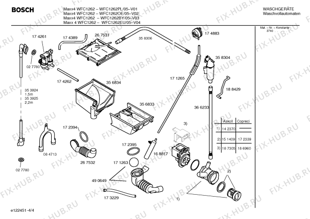 Схема №3 WFC1262PL Maxx4 WFC1262 с изображением Таблица программ для стиралки Bosch 00586553