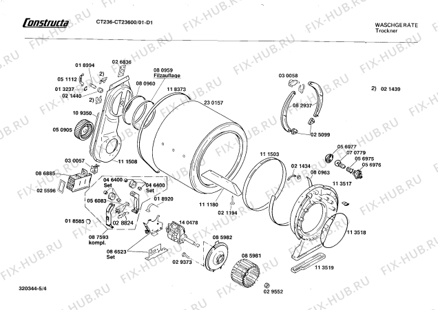Схема №5 CT23600 CT 236 с изображением Панель для электросушки Bosch 00271025