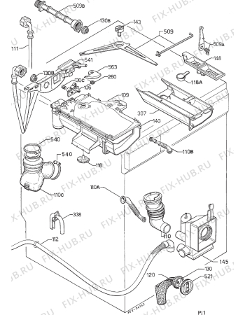 Взрыв-схема стиральной машины Zanussi FL1083 AMIE - Схема узла Hydraulic System 272