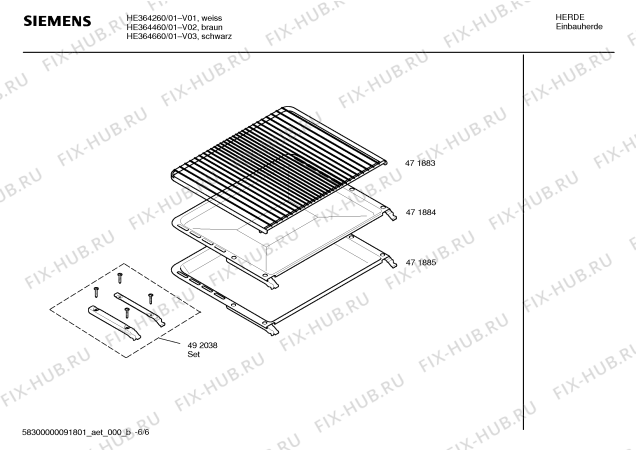 Схема №6 HE364560 с изображением Инструкция по эксплуатации для плиты (духовки) Siemens 00597083