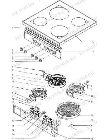 Взрыв-схема плиты (духовки) SCHOLTES C604HWHCE (F013984) - Схема узла
