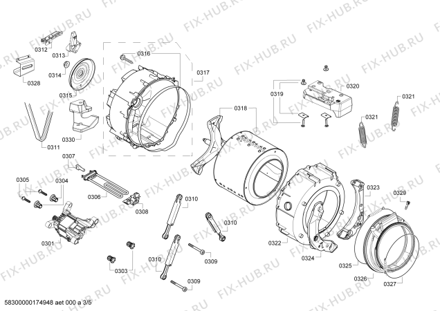 Схема №4 WD14H540 с изображением Аквастоп для стиралки Siemens 00571916