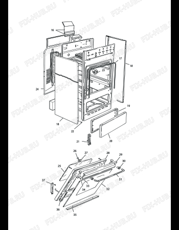 Взрыв-схема плиты (духовки) DELONGHI GGC 554 GN S I - Схема узла 2