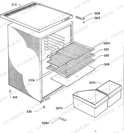 Взрыв-схема холодильника Zanussi Z6165TM - Схема узла Housing 001