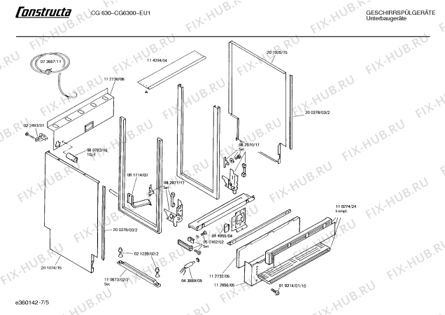 Схема №6 CG6300 CG630 с изображением Панель для посудомойки Bosch 00112811