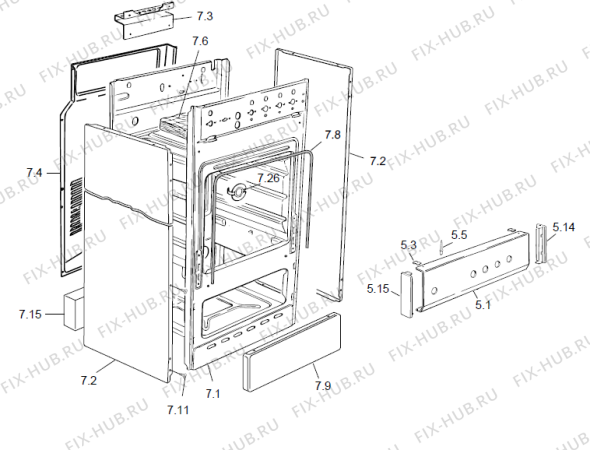 Схема №4 GST4504 (663001) с изображением Дверка для плиты (духовки) Gorenje 381292