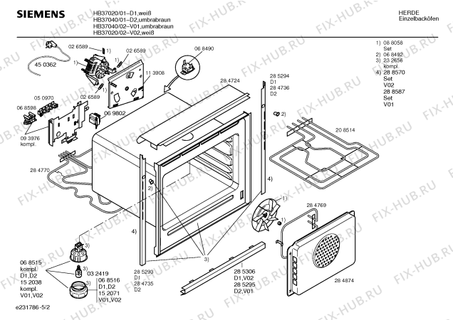 Схема №5 HB37020 с изображением Инструкция по эксплуатации для электропечи Siemens 00517607