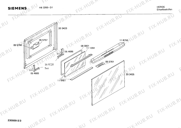 Взрыв-схема плиты (духовки) Siemens HB3200 - Схема узла 03