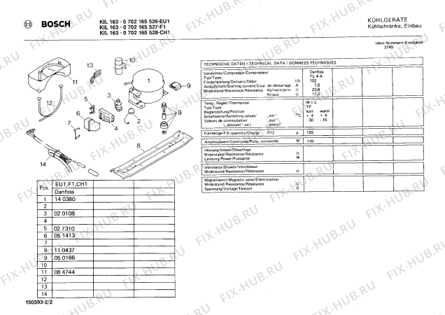 Взрыв-схема холодильника Bosch 0702165527 KIL163 - Схема узла 02