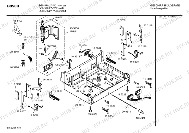 Взрыв-схема посудомоечной машины Bosch SGI4576 Silence - Схема узла 05