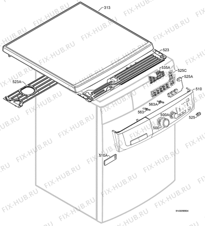 Взрыв-схема стиральной машины Electrolux EWF127112W - Схема узла Command panel 037