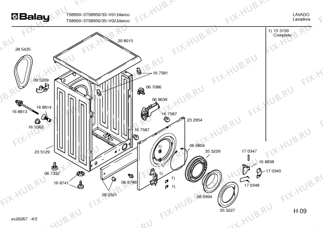 Схема №2 3TS8950 с изображением Панель для стиралки Bosch 00297341