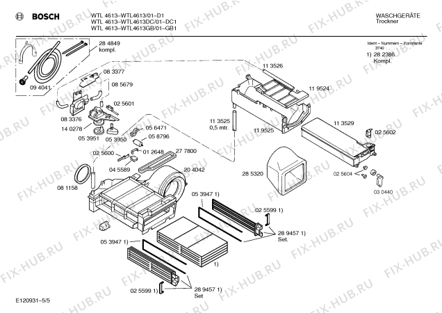 Схема №2 WTL4613GB с изображением Спиральный нагреватель для сушильной машины Bosch 00087034