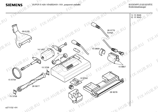 Взрыв-схема пылесоса Siemens VS42B24 SUPER S 420 - Схема узла 04