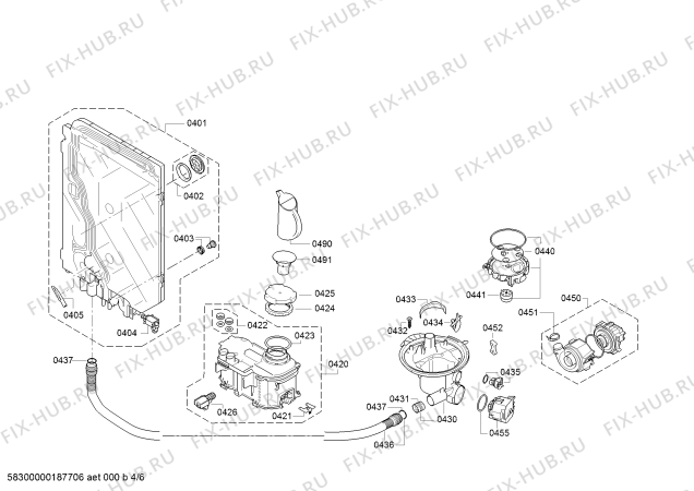 Схема №5 SN69M003NL с изображением Силовой модуль запрограммированный для посудомоечной машины Siemens 12006287