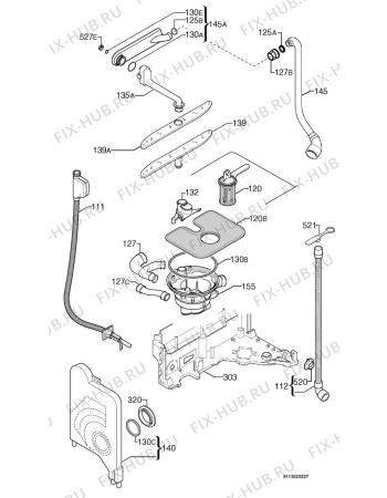 Взрыв-схема посудомоечной машины Faure LVI577X - Схема узла Hydraulic System 272