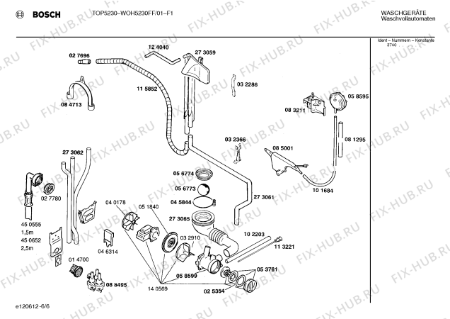 Взрыв-схема стиральной машины Bosch WOH5230FF, TOP5230 - Схема узла 06