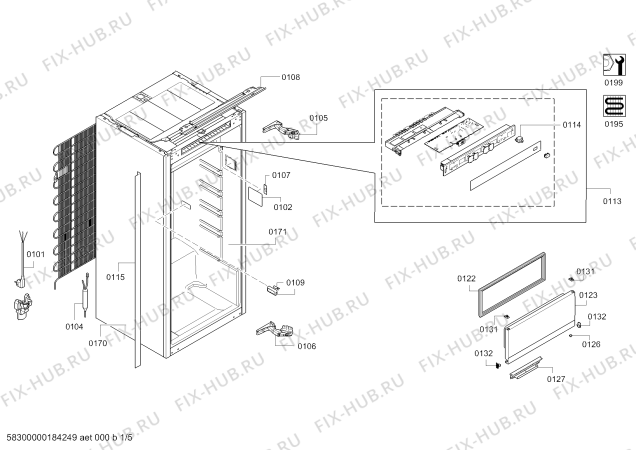 Схема №1 KSL20AH30 Bosch с изображением Цокольная панель для холодильной камеры Bosch 00773705