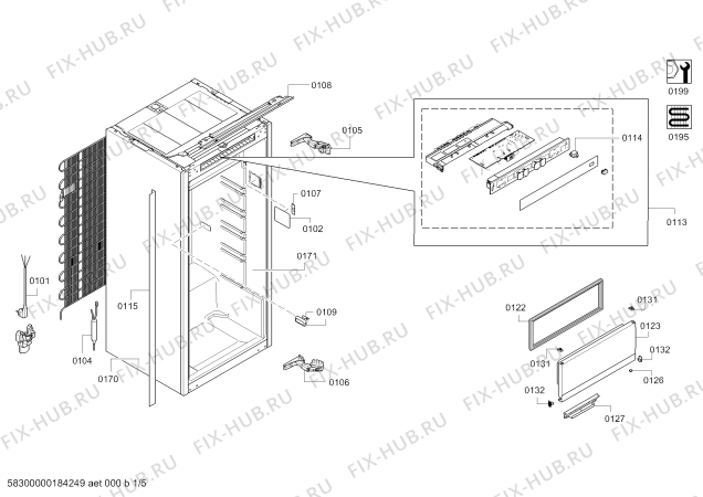 Схема №1 KSL20AB30 Bosch с изображением Крышка для холодильной камеры Bosch 00637402