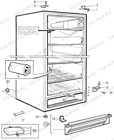 Взрыв-схема холодильника Elektro Helios FG3130FF - Схема узла C10 Cabinet