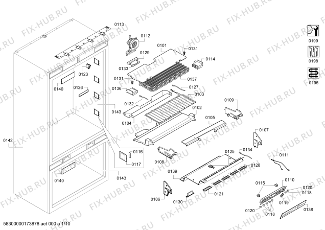 Схема №3 T30BB810SS с изображением Крепеж для холодильной камеры Bosch 00748698