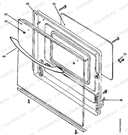 Взрыв-схема плиты (духовки) Zanussi ZC540GA - Схема узла Section 3