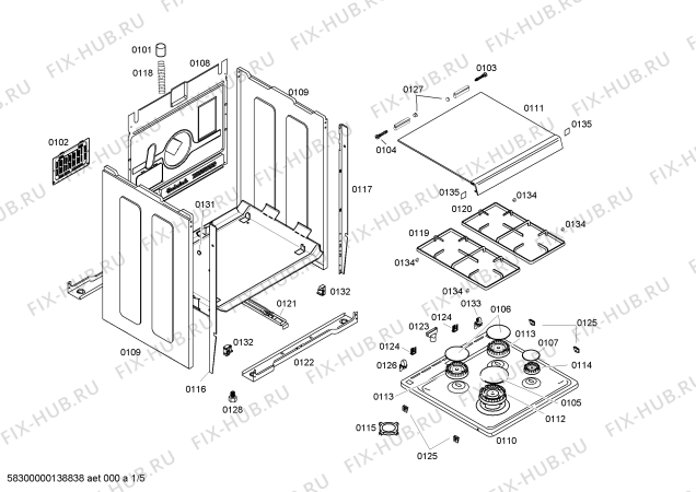 Схема №4 FRT4401 с изображением Панель управления для плиты (духовки) Bosch 00672477