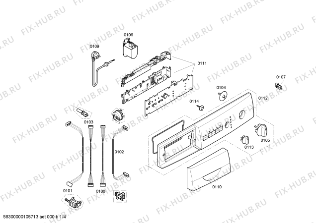 Схема №1 WFL2863FG Maxx WFL2863 с изображением Модуль управления для стиралки Siemens 00439497