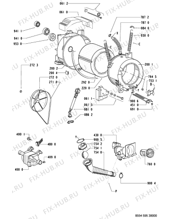 Схема №2 WAS 4151/1 с изображением Микропереключатель для стиралки Whirlpool 481228219887