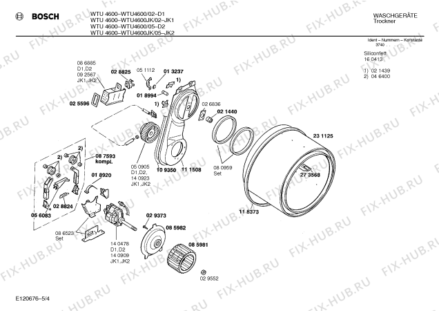 Схема №5 WTU4600JK с изображением Индикатор для сушилки Bosch 00032858