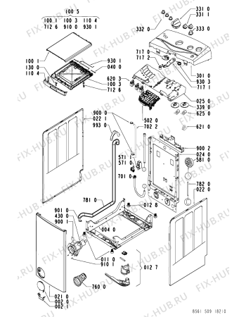 Схема №1 AWT 5096/1 с изображением Декоративная панель для стиралки Whirlpool 481245211851