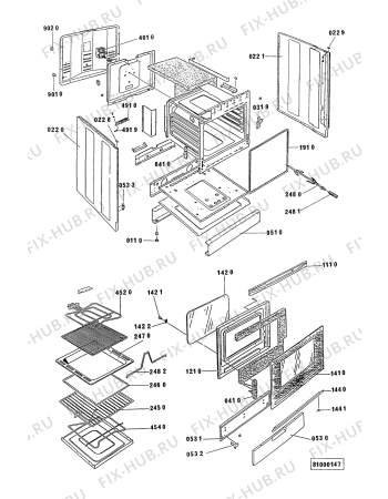 Схема №1 ACM 206/BB с изображением Дверца для плиты (духовки) Whirlpool 481944059463