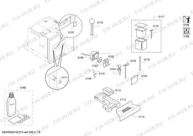 Схема №4 CM450100 с изображением Панель для электрокофемашины Bosch 11010773