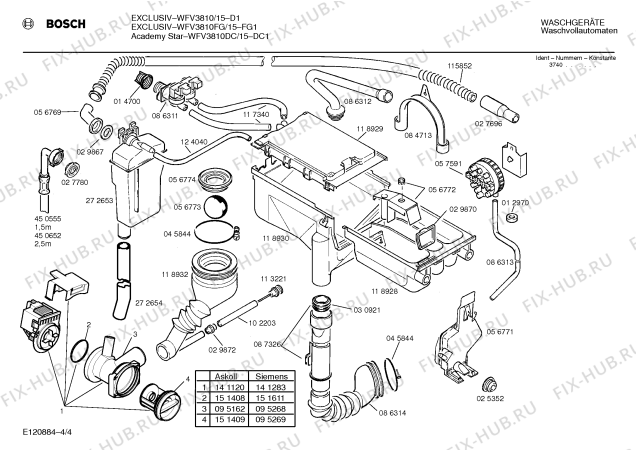 Схема №4 WFV3810DC Academy Star с изображением Панель управления для стиральной машины Bosch 00284447