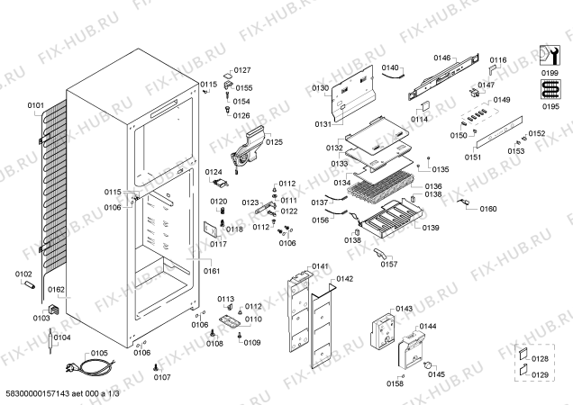 Схема №3 KDN46AI15N с изображением Плата для холодильной камеры Bosch 00675841