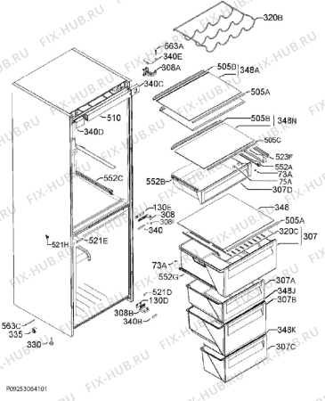 Схема №3 S73420CTX2 с изображением Блок управления для холодильника Aeg 973925054811022