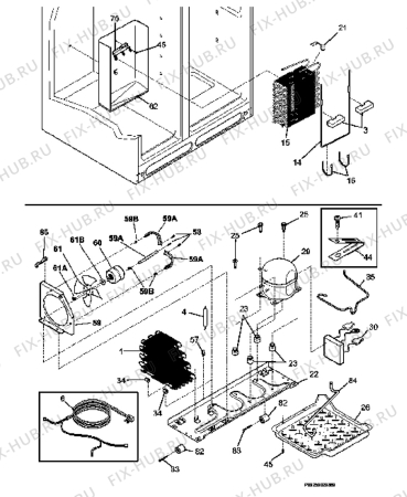 Взрыв-схема холодильника Electrolux ERL6296XK0 - Схема узла Cooling system 017