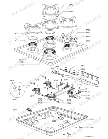 Схема №1 TGZ 3567 IN с изображением Пламярассекатель для плиты (духовки) Whirlpool 481236068835