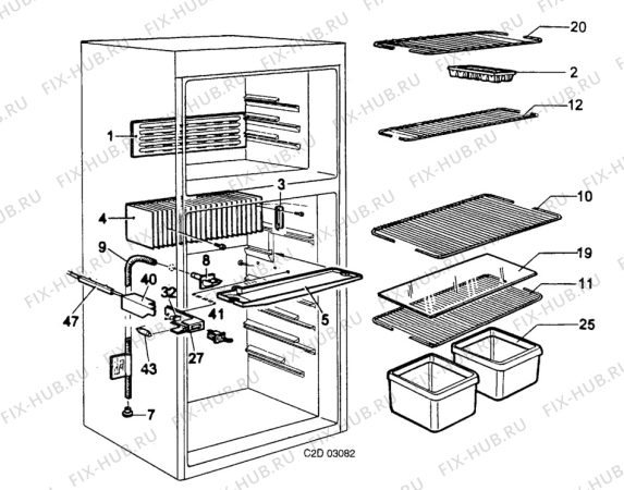 Взрыв-схема холодильника Electrolux Loisirs RGE400 - Схема узла Accessories