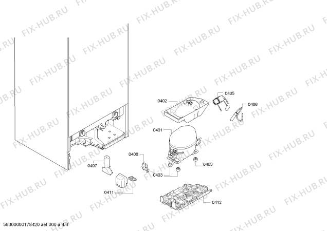 Взрыв-схема холодильника Bosch KIS87AF30C - Схема узла 04