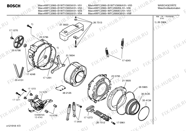 Схема №1 B1WTV3002A MAXX4 WFC2060 с изображением Панель управления для стиралки Bosch 00358064