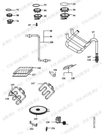 Взрыв-схема плиты (духовки) Aspes CA1-31P BUTANO - Схема узла Section 3