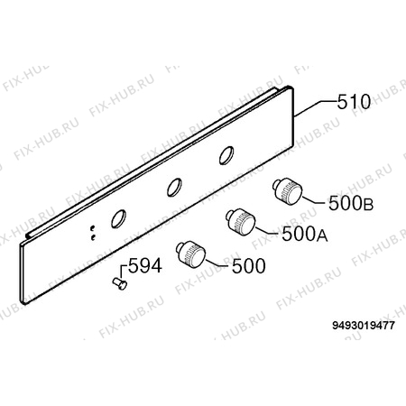 Взрыв-схема плиты (духовки) Zanussi ZBM140XK - Схема узла Command panel 037