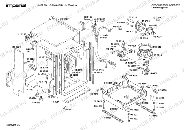 Взрыв-схема посудомоечной машины Imperial GS944 - Схема узла 02