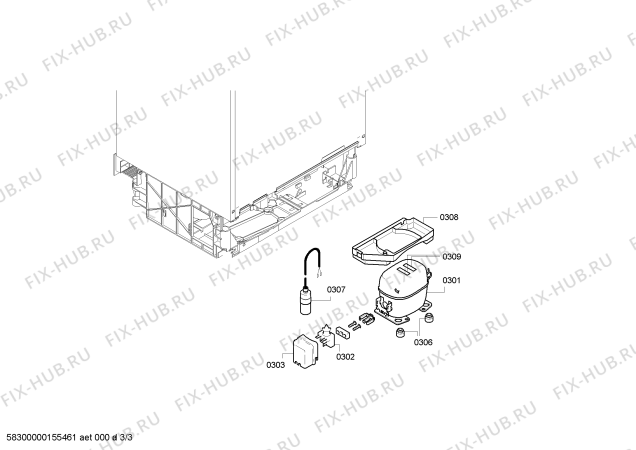 Взрыв-схема холодильника Constructa CK64144 Bosch - Схема узла 03