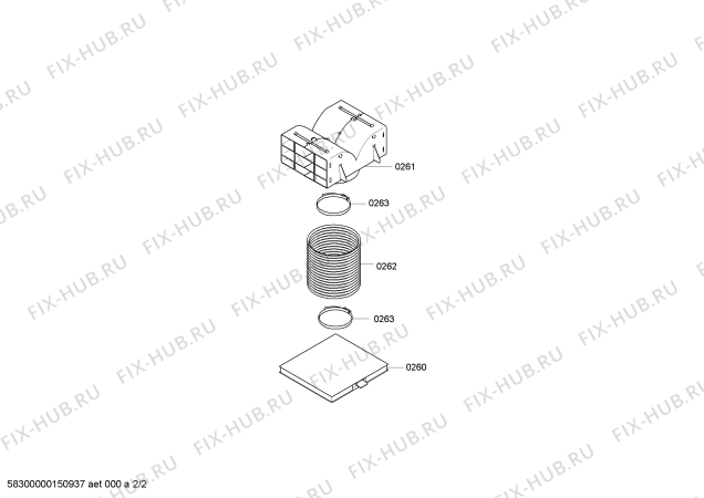 Взрыв-схема вытяжки Bosch DWA092450V - Схема узла 02