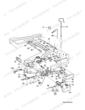 Взрыв-схема холодильника Sibir (N Sr) VCR-110GE - Схема узла C20 Comb. armature  H